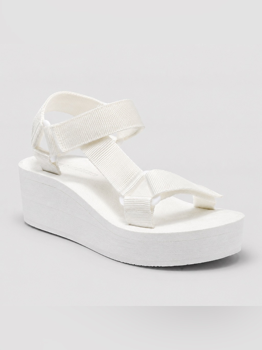 Wild Diva Lounge Helena White Platform Wedge Sandals Size 8